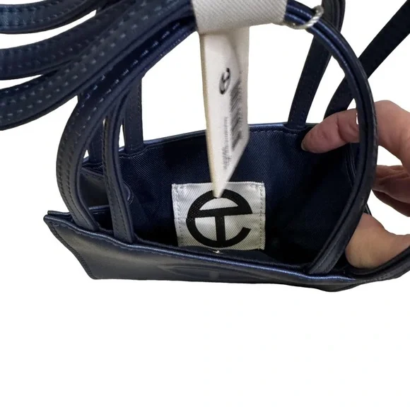 Telfar Cobalt Blue Small Shopping Bag NWT Double Straps Handles and Crossbody - Picture 10 of 11